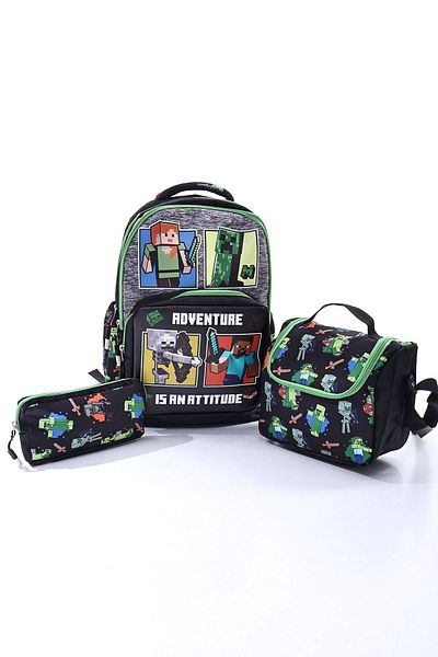 ZUZUNGA Adventure Is an Attıtude Themed Children's School Bag Set (Backpack - Lunchbox - Pen Holder)
