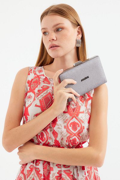 Merterium Women's Shiny Evening Dress Bag A.Grey 1207