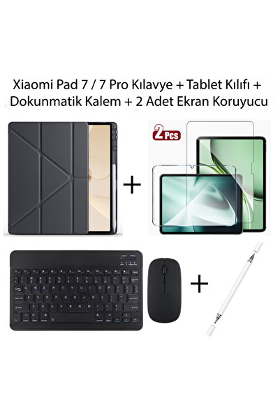 Yesnıce Xiaomi Pad 7 / 7 Pro Uyumlu Standlı Kılıf Ve Dokunmatik Kalem Ve Klavye ve Mouse