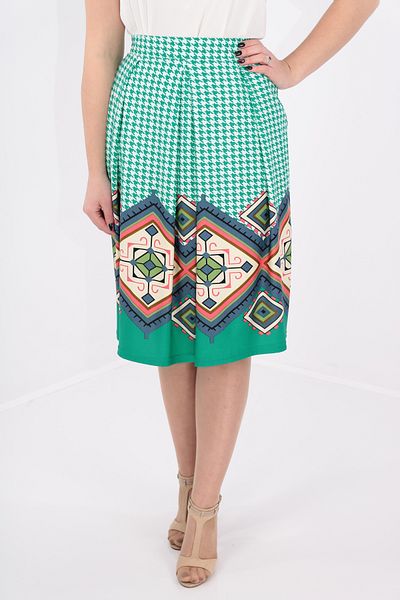 Vanessa Line RO Pleated skirt with green border