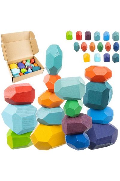 KRUZZEL Montessori stacking and balancing game, set of 16 pieces