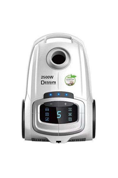 Dessini Aspirator 2500W cu filtru de aer HEPA si LED Display, cablu 5 m, Alb