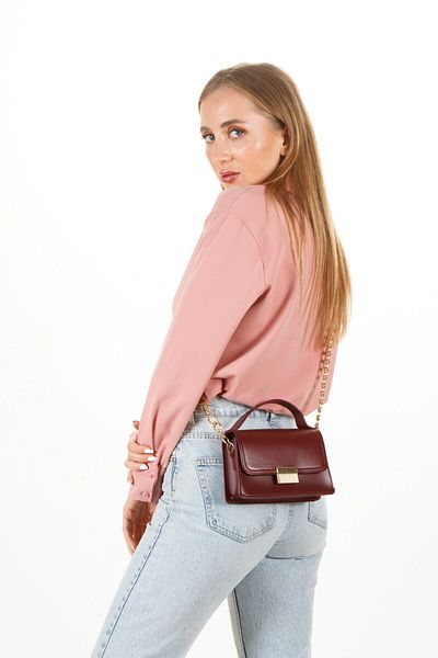 Newish Women's Burgundy Darlin Chain Strap Hand and Shoulder Bag
