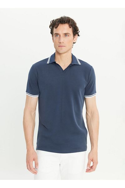 ALTINYILDIZ CLASSICS Altınyıldız Classics Plain Navy Blue Men's Polo T-Shirt ACE091252102_LAC