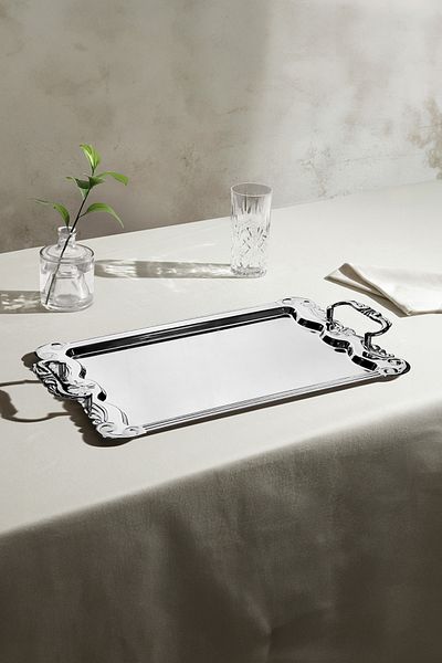 Nehir Babil Plain Steel Tea Tray