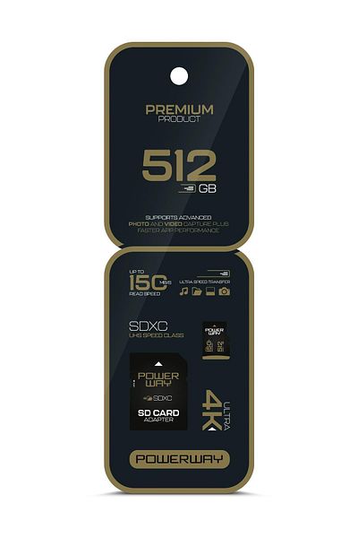POWERWAY Premium 512Gb Sdxc Uhs Class 4K Ultra Speed Memory Card + Adapter