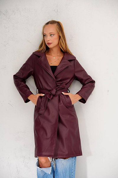 Jaglion Oversize Bomber Belted Leather Jacket