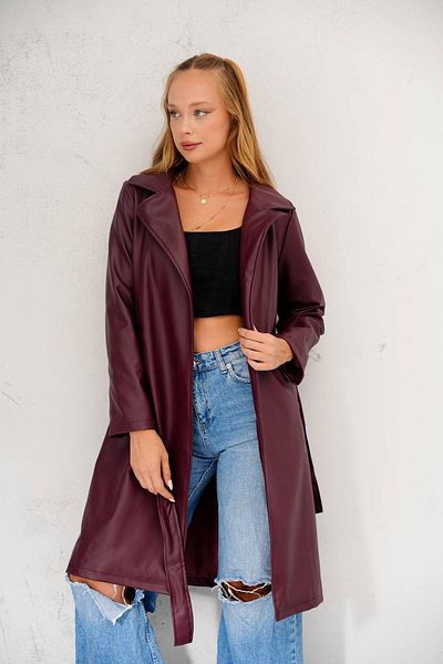Jaglion Oversize Bomber Belted Leather Jacket