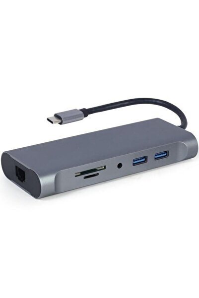 Gembird Docking station 7-in-1, USB-C x 1, USB-A 3.1 x 3, HDMI x 1, VGA x 1, RJ45 x 1, PD 100 W, SD