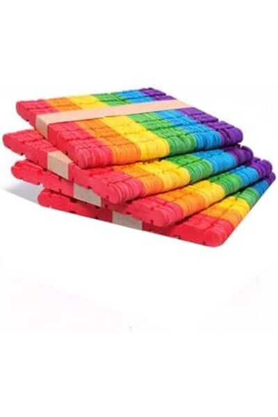 AGD 4 Sets * 50 Pieces of Wooden Scoring Sticks for Children's Crafts, Drawing Skills, Intelligence, and