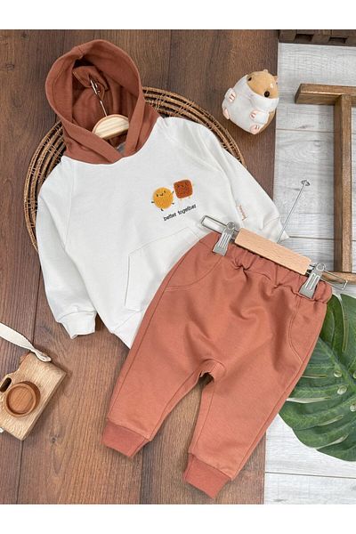 Kids Kingdom Cotton Hooded Embroidered 2-Piece Baby Boy Set