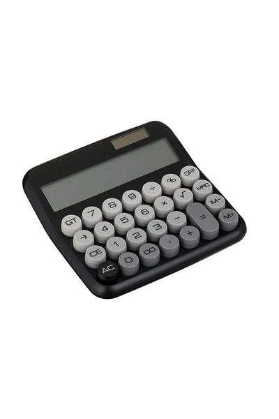divendi-ro Calculator with Gray Keys, 12 Digits, 15x3.5x14.5 cm, black