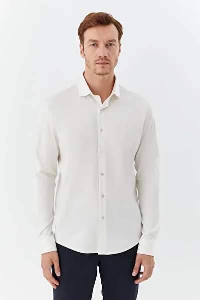 Sabri Özel Classic Collar Men's Shirt Latte