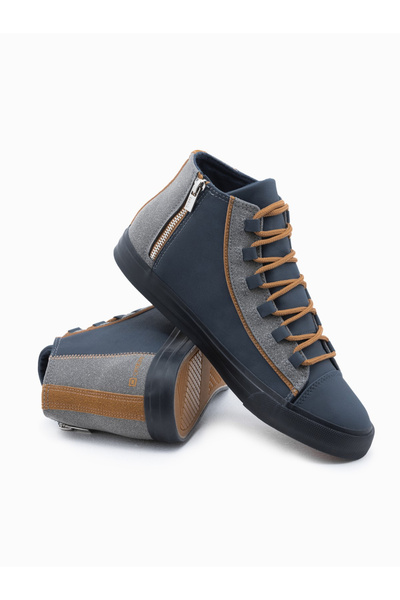 OMBRE Herren Sneaker mit Kontrastelementen - Marineblau V2 OM-FOTH-0140