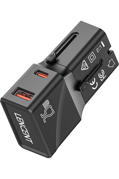 LENCENT International Travel Power Adapter with PD 25W USB-C