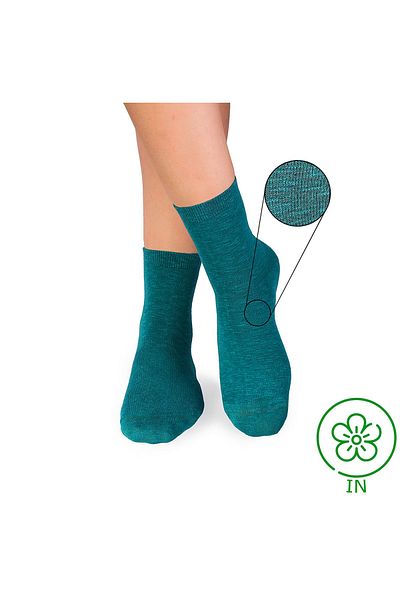 Pirin Hill Linen and cotton socks LINEN SNEAKER SOCKS Petrol blue