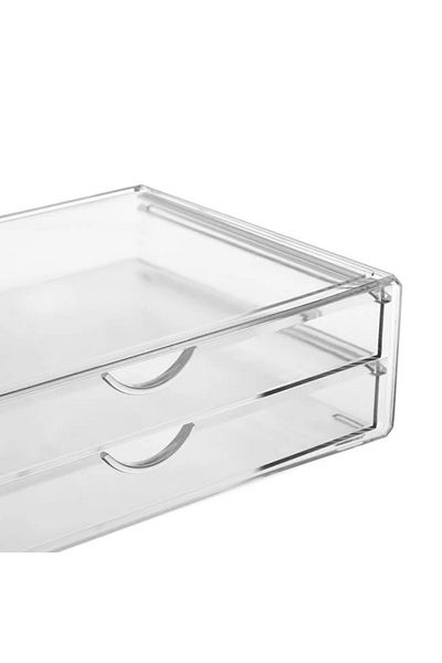 divendi-ro Acrylic Box, with 2 Drawers, 32x20x9cm, transparent