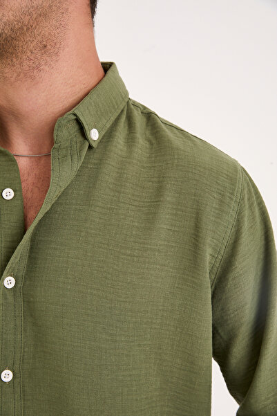 No Way Ανδρικό λινό πουκάμισο κανονικής εφαρμογής