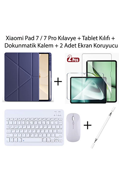 Yesnıce Xiaomi Pad 7 / 7 Pro Uyumlu Standlı Kılıf Ve Dokunmatik Kalem Ve Klav...
