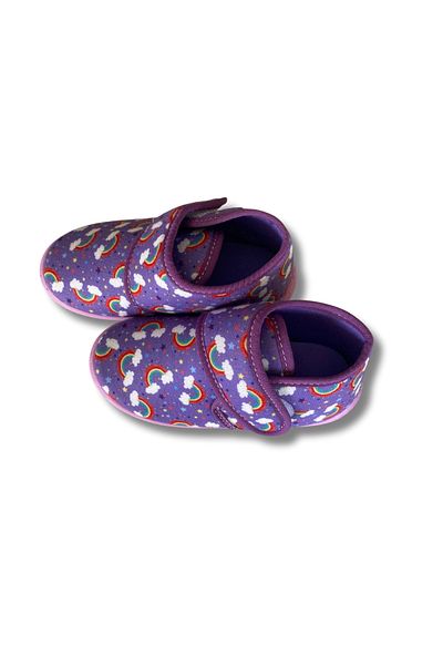 SOYLU Soft Cotton Girl's Slippers Lilac/Rainbow