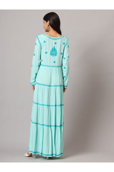 alaya Hand Embroidered Lucknowi Chikankari Rayon Jalabiya-AL3935