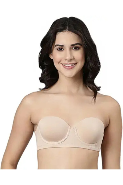 Enamor Women's Stretch Cotton Wired Casual Padded Bra (A078_Pale Skin