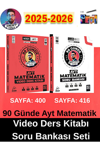 Mert Hoca Yayınları 25-26 Mert Hoca 90 Günde AYT Matematik Video Ders Kitabı ...