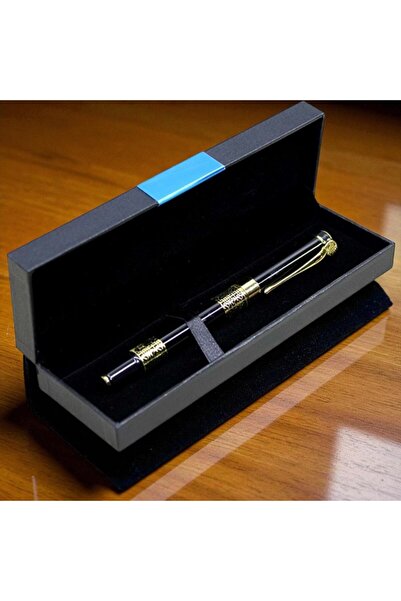 Kuzey Tacı قلم حبر جاف فاخر بتفاصيل ذهبية مع علبة هدية - إنتاج خاص لكبار الشخصيات