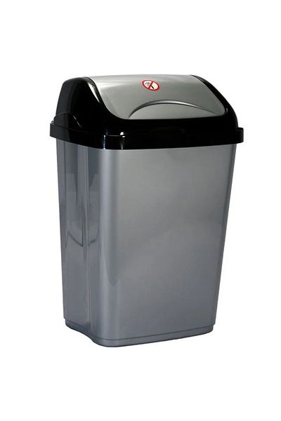 divendi-ro Waste bin, plastic, capacity 26L, black-grey
