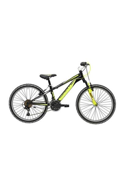 Adriatica Bicicleta MTB Rock, roti 24", 18 viteze, cadru 350 mm, Frane V-BRAKE (Negru/Galben)