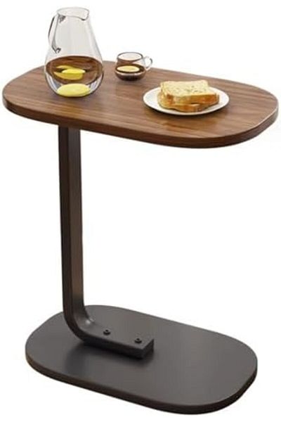 Türkiye Side Table Small Modern Sofa Table with Metal Frame, Snack Couch Nightstand for Living Room, Bedroom