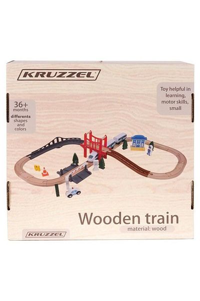 KRUZZEL Railway Circuit Playset, 37 pieces, locomotive