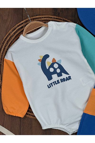 Kids Kingdom Cotton Dinosaur Themed Double Leg Pocket 3-Piece Baby Boy Set