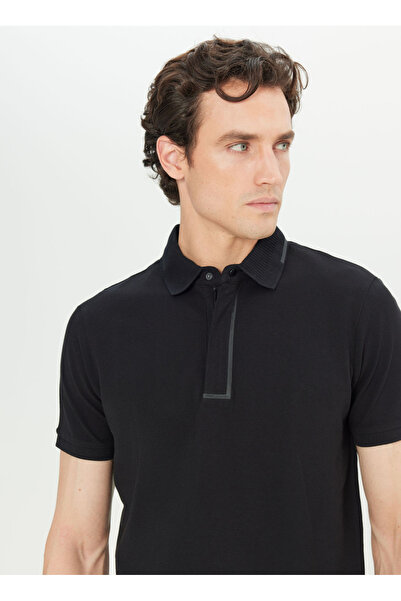 ALTINYILDIZ CLASSICS Black Men's Polo Neck Slim Fit Polo T-Shirt Ace091252012_Syh