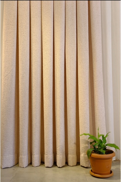 KN Tekstil KOPYA - 100*260 Sık Pile Bohem Fonluk Krem(TEK KANAT) (YENİ SEZON BRAÇOL HEDİYELİ)