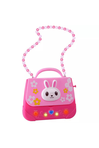 SDX Market Jucărie educativă Montessori tip microfon portabil cu geantă Boombox roz