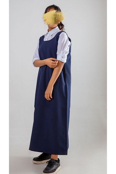 outline Dark blue round neck school uniform