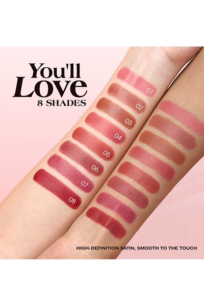 O.TWO.O Cosmetics O.TWO.O Haute Hydrating Satin Lipstick – Moisturizing, Smooth Satin Finish
