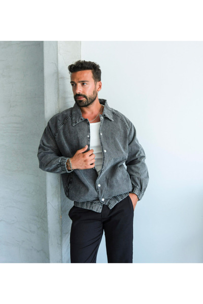 SCSARVİN Yakalı Kol Bel Ribanalı Kot Ceket VS5040