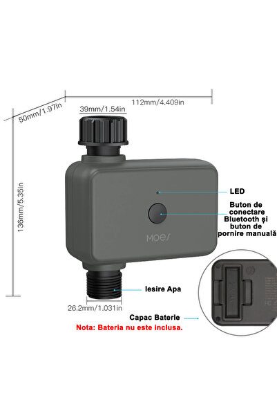MOES Programator inteligent de irigații WiFi, compatibil cu aplicația mobilă Tuya