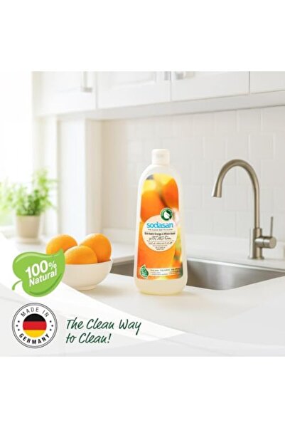 Sodasan 100% Natural Dish Balm Orange And Hazel 1L – Certified Organic, Plant-Based Grease Cutter,
