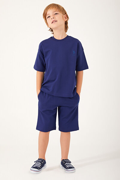 U.S. Polo Assn. U.S. Polo Assn the Shape of the Tiny Navy Blue Boys' Bermuda Set