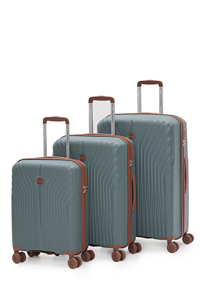 United Colors of Benetton Benetton 8015 3'lü set Polipropilen Kırılmaz Valiz Tekerlekli Valiz ANTRESİT