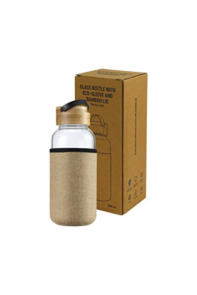 Wizart Glass Bottle with bamboo lid & Sleeve