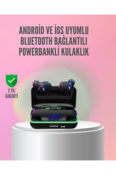 UCUZTEKNO Powerbank Özellikli Bluetooth 5.1 Kulaklık Oyun ve Müzik İçin