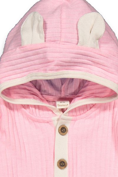 Divonette Baby Girl Snap Fastener Cotton Ribbed Jumpsuit - Baby Clothing