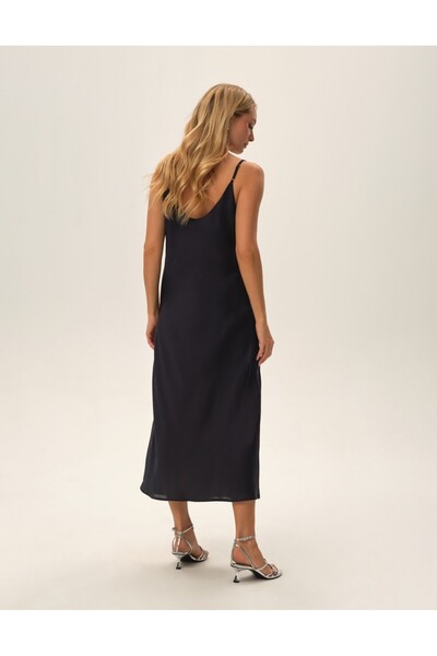 ESOTIQ Women's Satin Nightgown Maxi Sleep Dress Sleeveless Feminine Scoop Neck Side Slit | Jayla