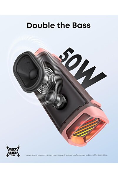 Soundcore Boom 3i by Anker, Outdoor Speakers, IP68 Waterproof, 50W Portable Speaker, 16H -Brown