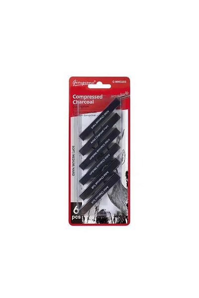 GİORGİONE Compressed Charcoal Fuse Set Set of 6 Soft-Medium-Hard