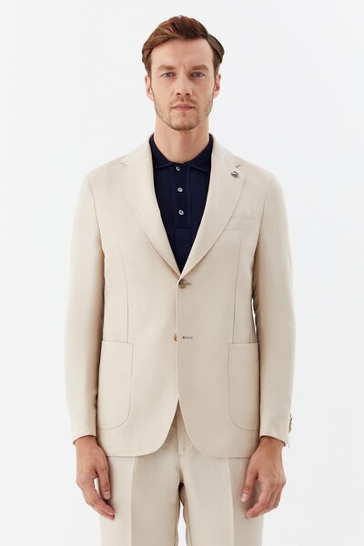 Sabri Özel Linen Blend Suit Beige